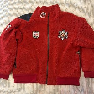 2002 USA Alpine Ski team Zah Buu Olympic Olympiastadt Patches Fleece Jacket